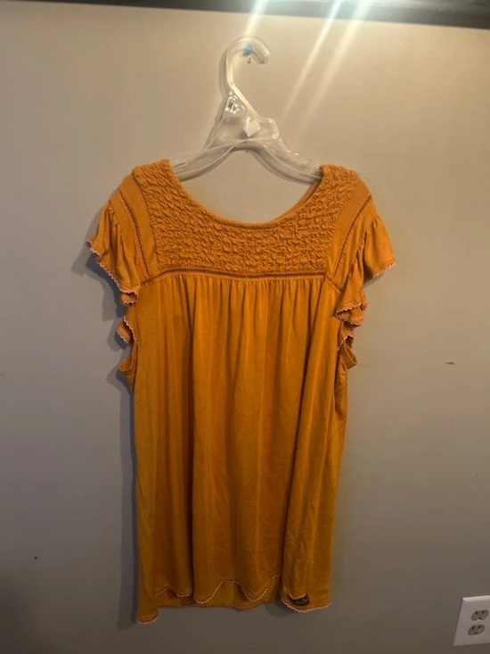 Matilda Jane Tops - Matilda Jane Mustard Smocked Yoke Short Sleeve Top